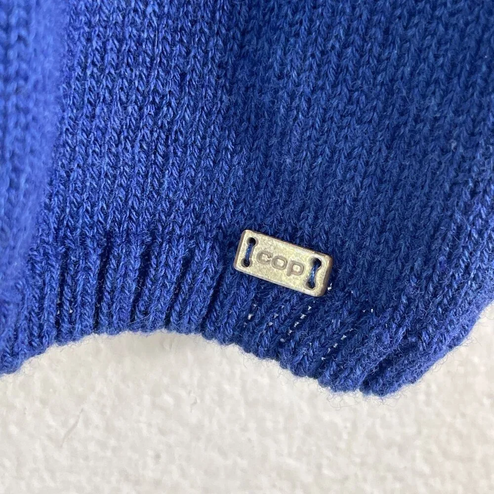 Cop.Copine Womens Medium Bishop Pullover Blue Sweater Dolman Sleeve Square Neck‎ - Picture 11 of 12